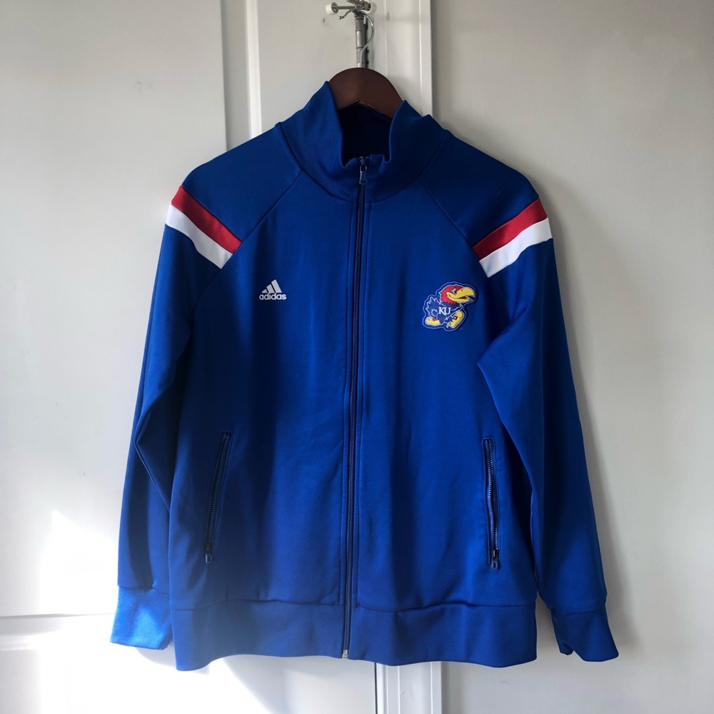 Adidas KU Kansas Jayhawks Full-Zip Track Jacket
